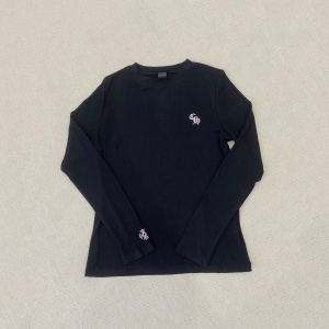 chrome hearts waffle knit embroidered long sleeve top